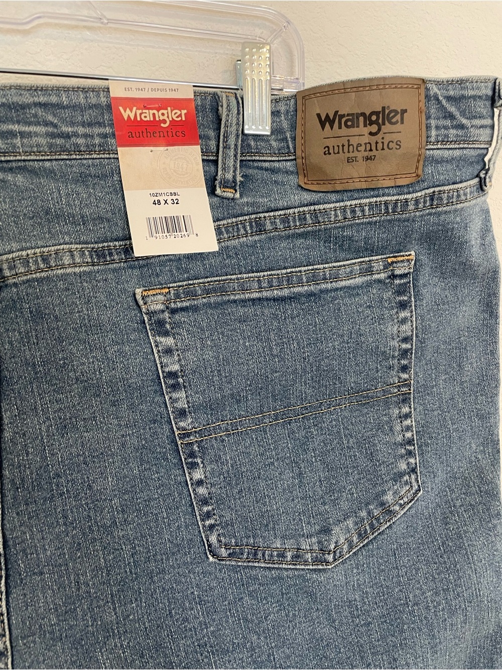 Wrangler Authentics Men's 48x32 Blue Regular Fit Comfort Flex Jeans